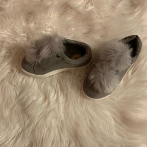 Fluffy gray sneakers
